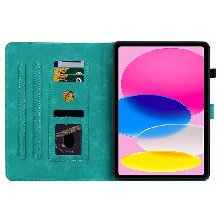 For iPad 2025 / 2022 Lily Embossed Leather Smart Tablet Case