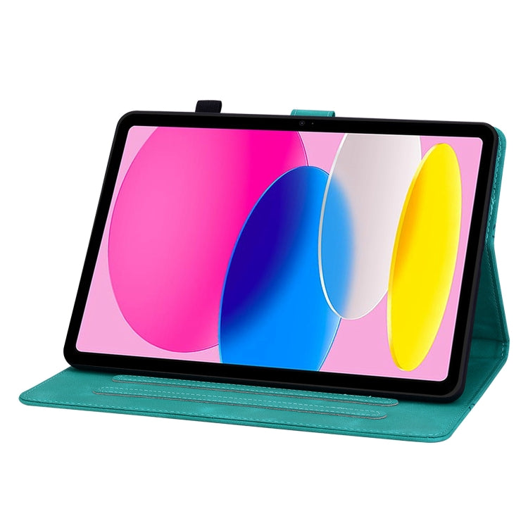 For iPad 2025 / 2022 Lily Embossed Leather Smart Tablet Case