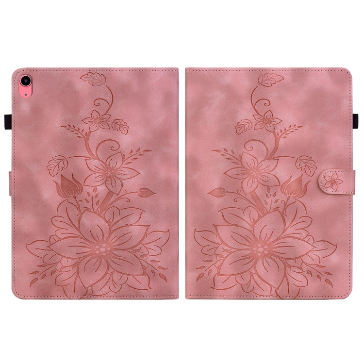 For iPad 2025 / 2022 Lily Embossed Leather Smart Tablet Case
