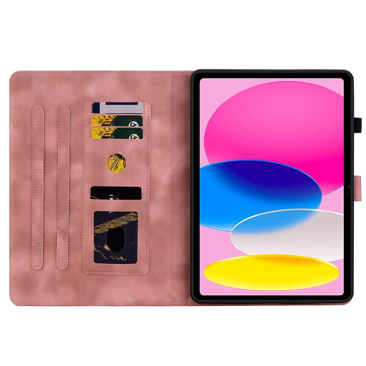 For iPad 2025 / 2022 Lily Embossed Leather Smart Tablet Case