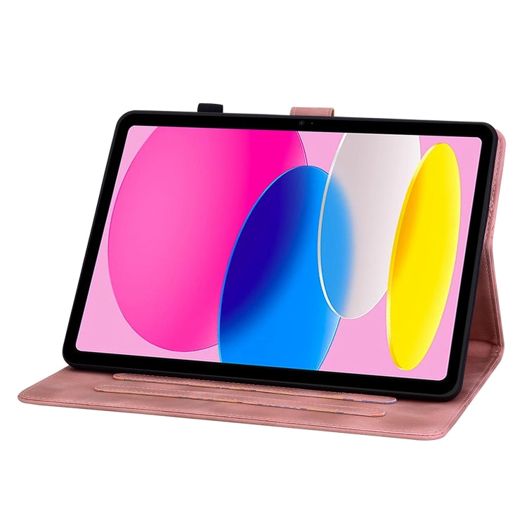 For iPad 2025 / 2022 Lily Embossed Leather Smart Tablet Case
