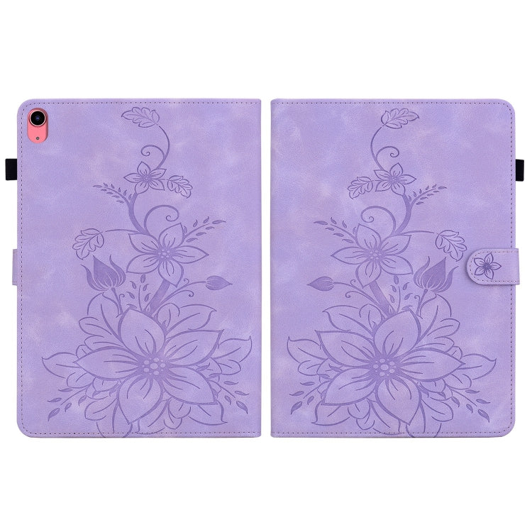 For iPad 2025 / 2022 Lily Embossed Leather Smart Tablet Case