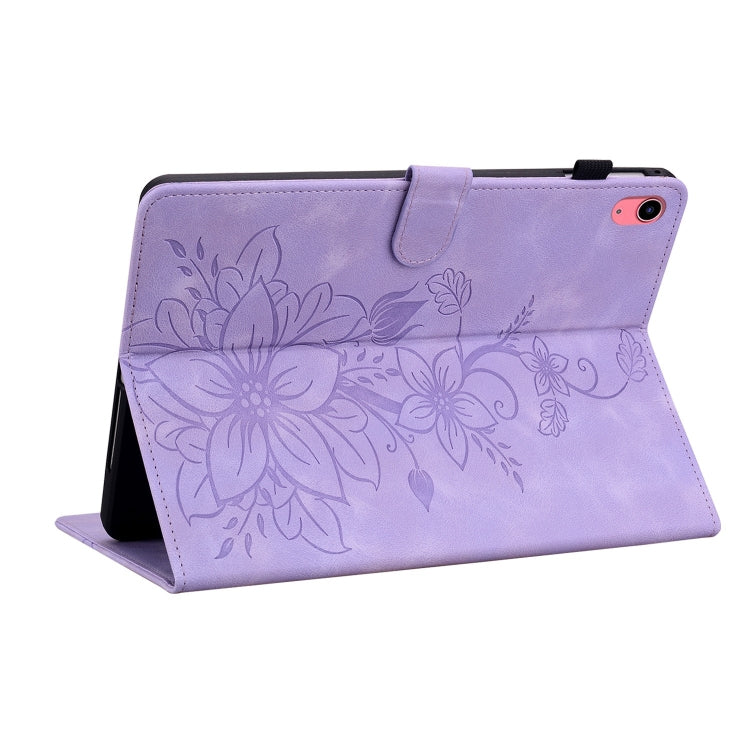 For iPad 2025 / 2022 Lily Embossed Leather Smart Tablet Case