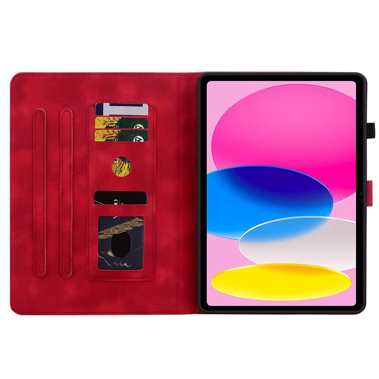 For iPad 2025 / 2022 Lily Embossed Leather Smart Tablet Case