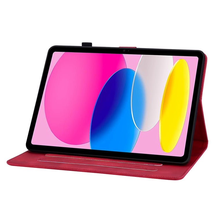 For iPad 2025 / 2022 Lily Embossed Leather Smart Tablet Case