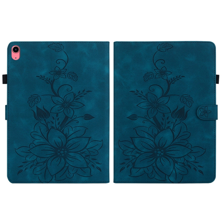 For iPad 2025 / 2022 Lily Embossed Leather Smart Tablet Case