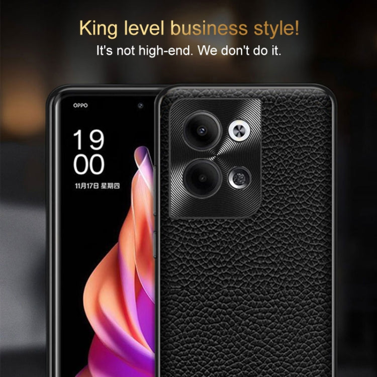 For OPPO Reno9 Pro Genuine Leather Litchi Texture Phone Case
