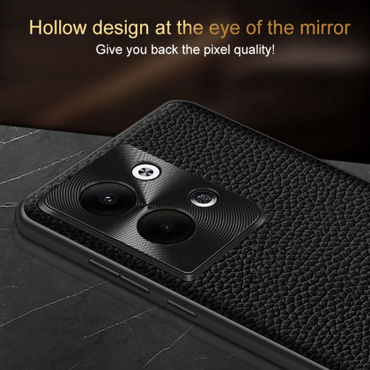 For OPPO Reno9 Genuine Leather Litchi Texture Phone Case