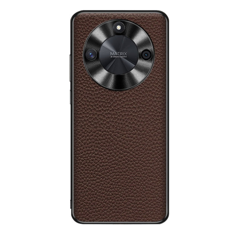 For Honor X50 Genuine Leather Litchi Texture Phone Case