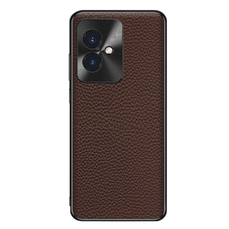 For Honor 100 Genuine Leather Litchi Texture Phone Case