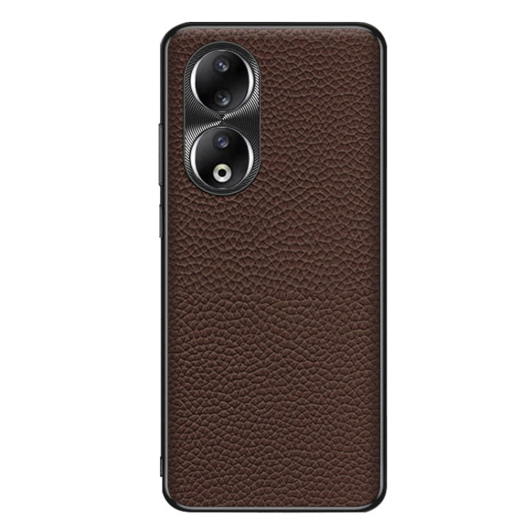 For Honor 90 Genuine Leather Litchi Texture Phone Case