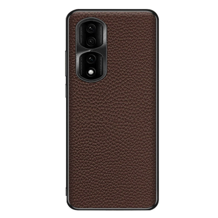 For Honor 90 Pro Genuine Leather Litchi Texture Phone Case