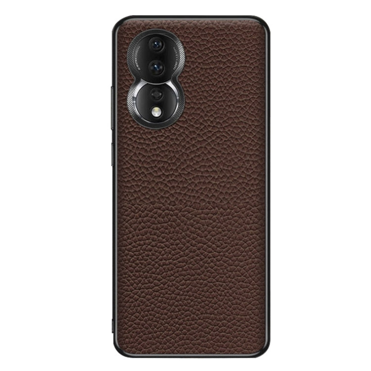 For Honor 80 Genuine Leather Litchi Texture Phone Case