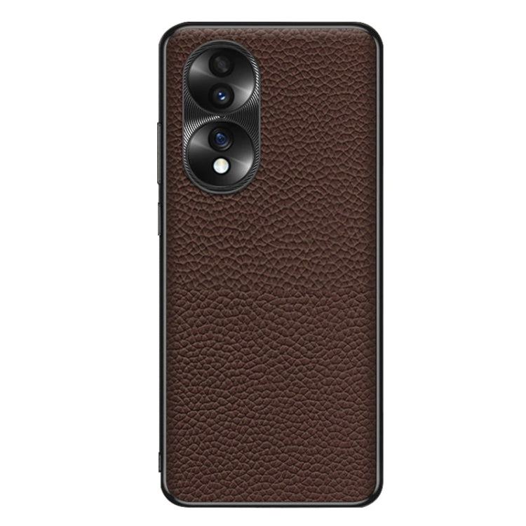 For Honor 70 Genuine Leather Litchi Texture Phone Case