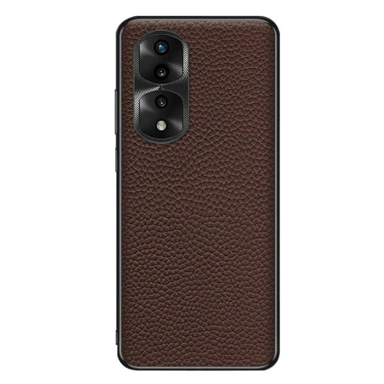 For Honor 70 Pro Genuine Leather Litchi Texture Phone Case