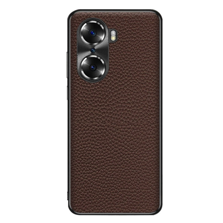 For Honor 60 Genuine Leather Litchi Texture Phone Case