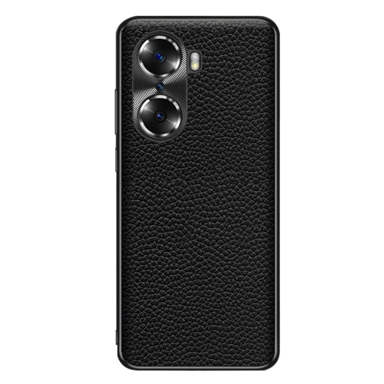 For Honor 60 Pro Genuine Leather Litchi Texture Phone Case