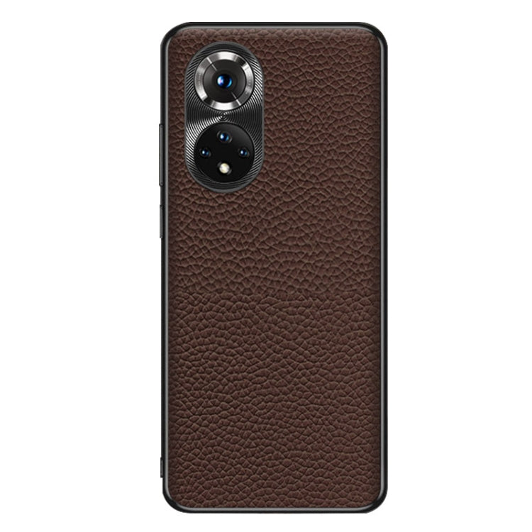 For Honor 50 Pro Genuine Leather Litchi Texture Phone Case
