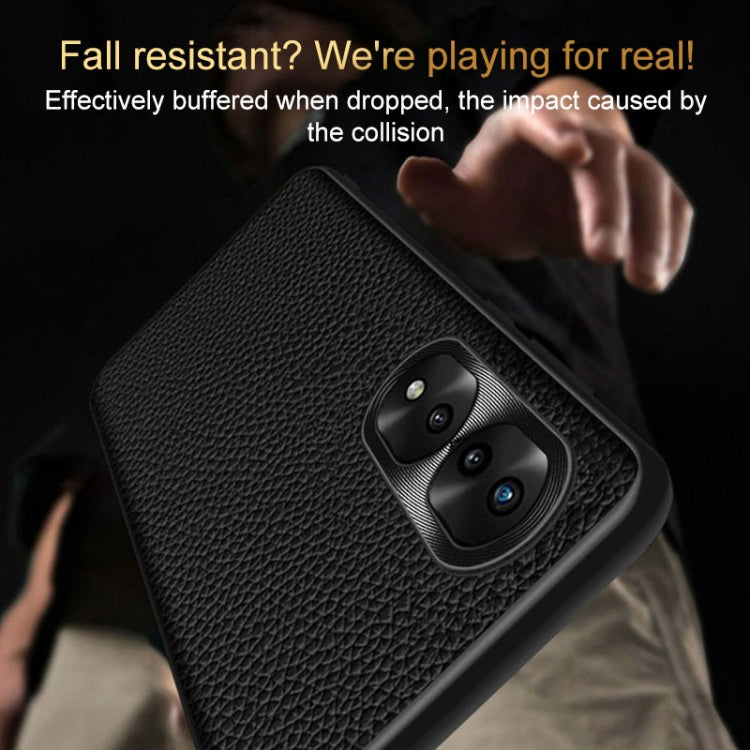 For Honor 50 Genuine Leather Litchi Texture Phone Case