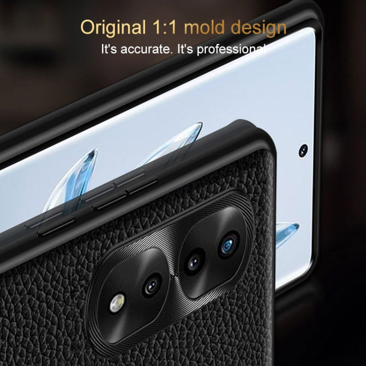 For Honor 60 Genuine Leather Litchi Texture Phone Case