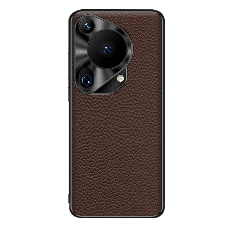 For Huawei Pura 70 Ultra Genuine Leather Litchi Texture Phone Case