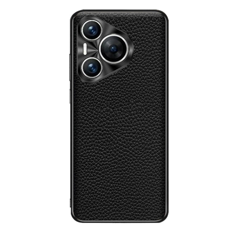 For Huawei Pura 70 Genuine Leather Litchi Texture Phone Case