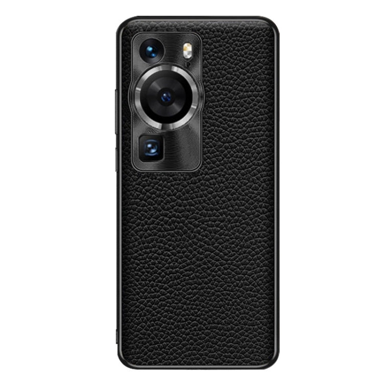 For Huawei P60 Genuine Leather Litchi Texture Phone Case