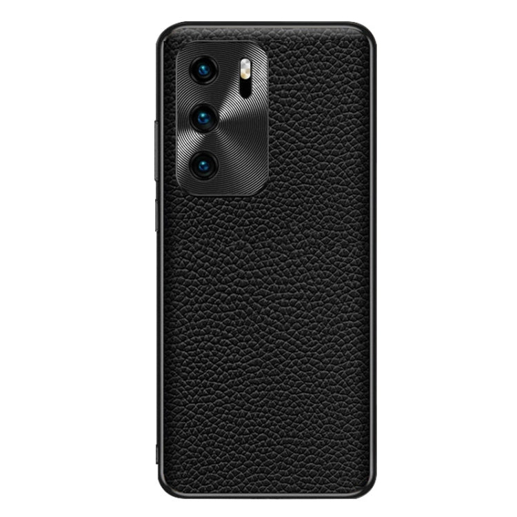 For Huawei P40 Genuine Leather Litchi Texture Phone Case