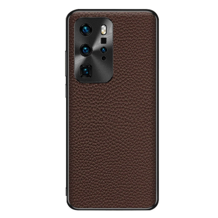 For Huawei P40 Pro Genuine Leather Litchi Texture Phone Case
