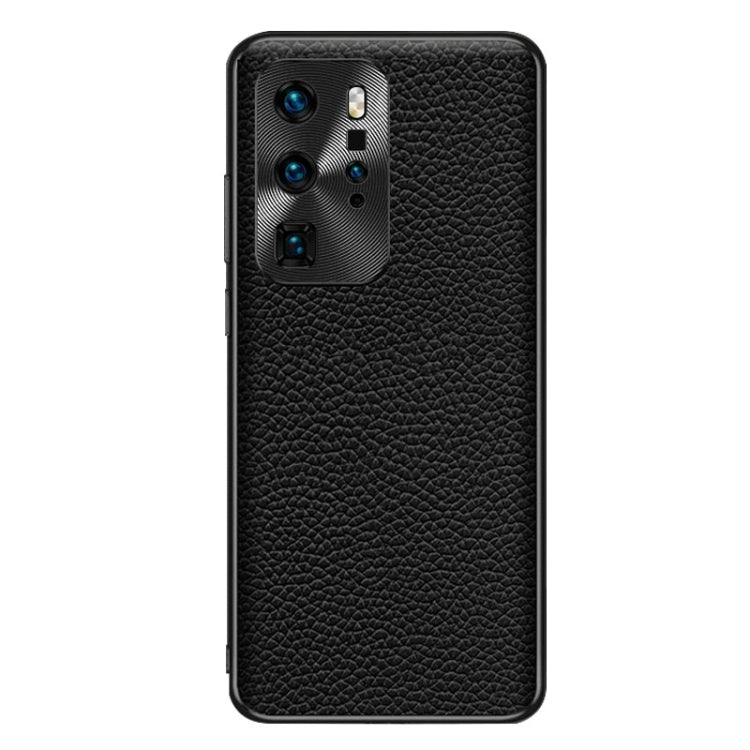 For Huawei P40 Pro Genuine Leather Litchi Texture Phone Case