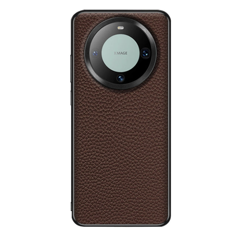 For Huawei Mate 60 Genuine Leather Litchi Texture Phone Case