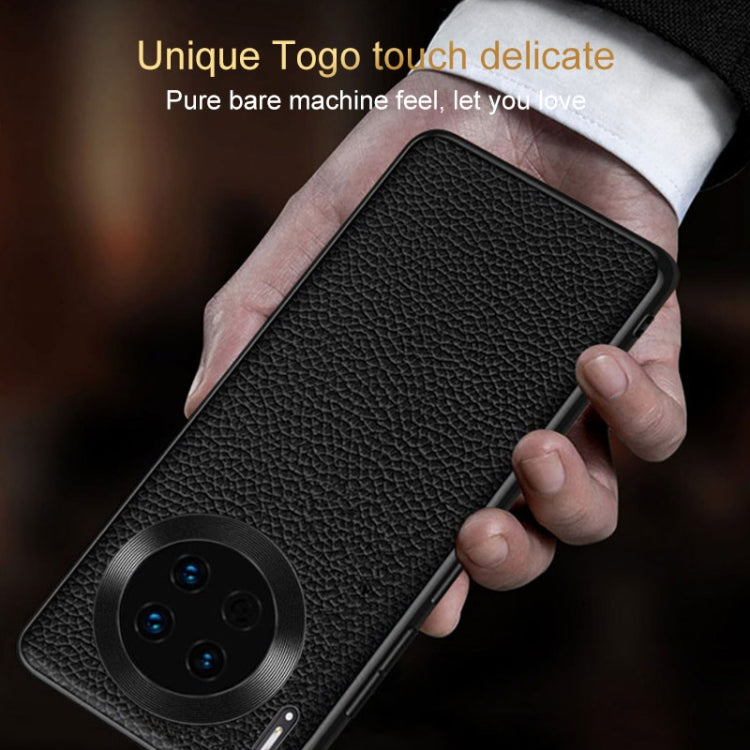 For Huawei Mate 60 Genuine Leather Litchi Texture Phone Case
