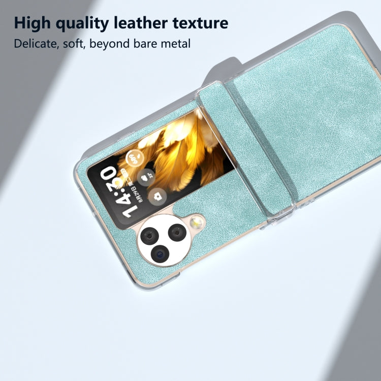 For OPPO Find N3 Flip Three Parts PU Leather Transparent Edge Phone Case