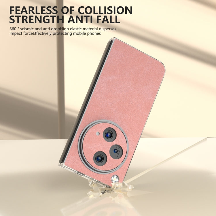 For OPPO Find N3 PU Leather Transparent Edge Phone Case