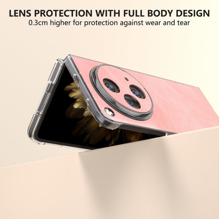 For OPPO Find N3 PU Leather Transparent Edge Phone Case