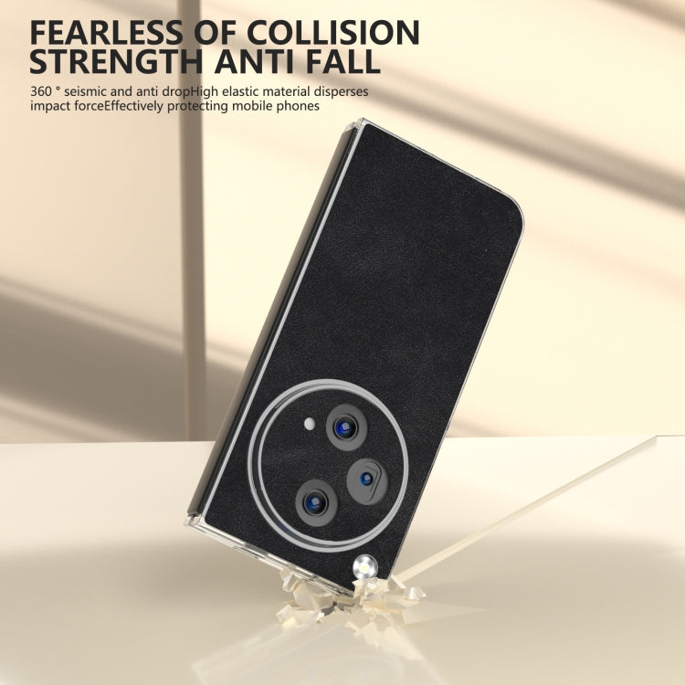 For OPPO Find N3 PU Leather Transparent Edge Phone Case