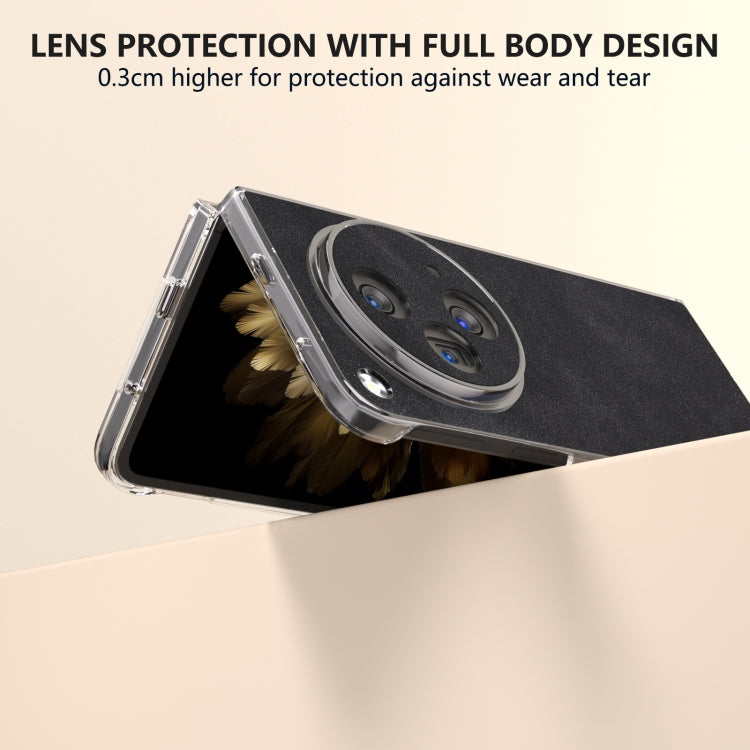 For OPPO Find N3 PU Leather Transparent Edge Phone Case