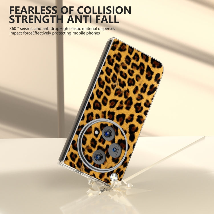 For OPPO Find N3 Transparent Frame Leopard Pattern Full Coverage Shockproof Phone Case
