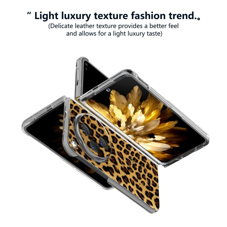 For OPPO Find N3 Transparent Frame Leopard Pattern Full Coverage Shockproof Phone Case