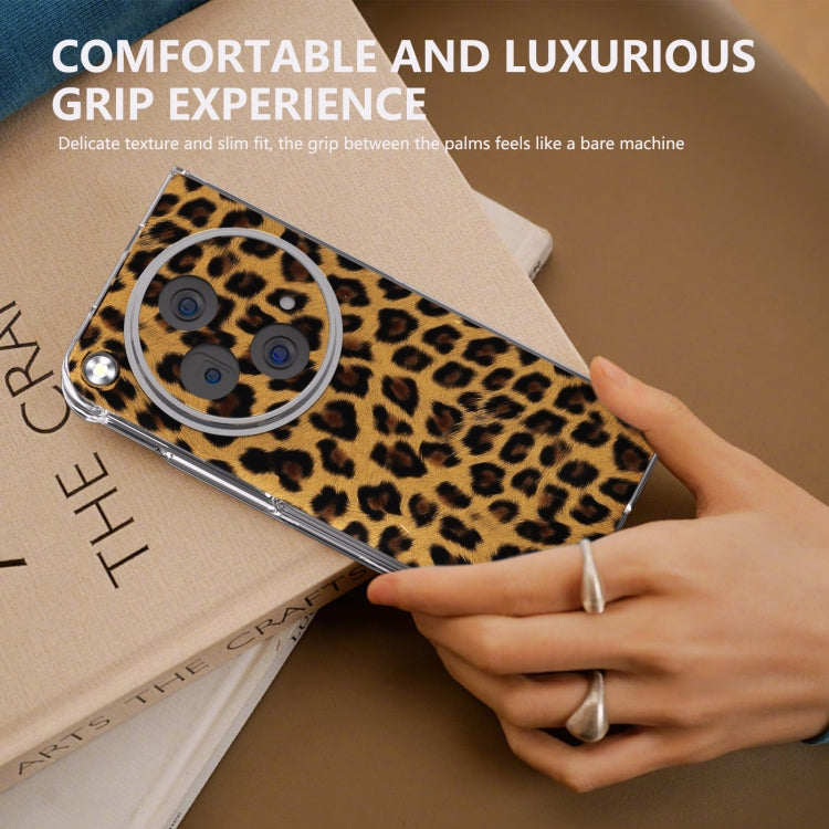 For OPPO Find N3 Transparent Frame Leopard Pattern Full Coverage Shockproof Phone Case