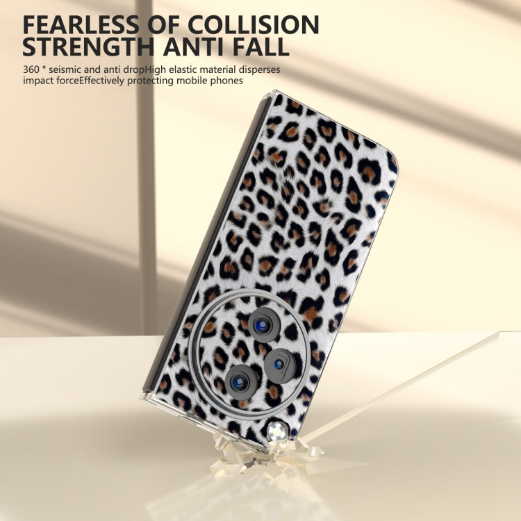 For OPPO Find N3 Transparent Frame Leopard Pattern Full Coverage Shockproof Phone Case
