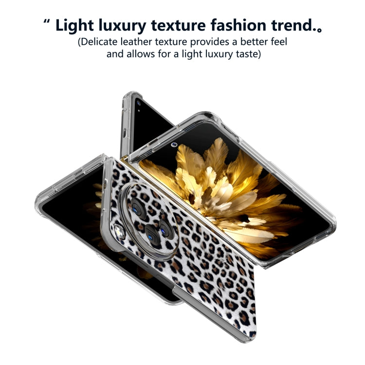 For OPPO Find N3 Transparent Frame Leopard Pattern Full Coverage Shockproof Phone Case