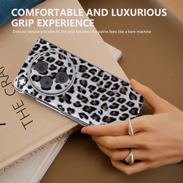 For OPPO Find N3 Transparent Frame Leopard Pattern Full Coverage Shockproof Phone Case