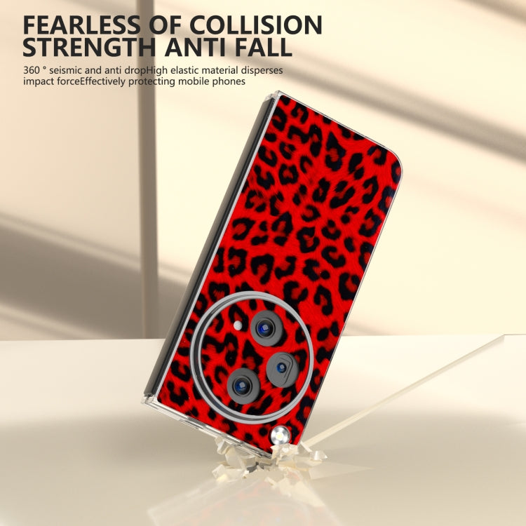 For OPPO Find N3 Transparent Frame Leopard Pattern Full Coverage Shockproof Phone Case