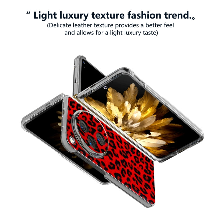 For OPPO Find N3 Transparent Frame Leopard Pattern Full Coverage Shockproof Phone Case