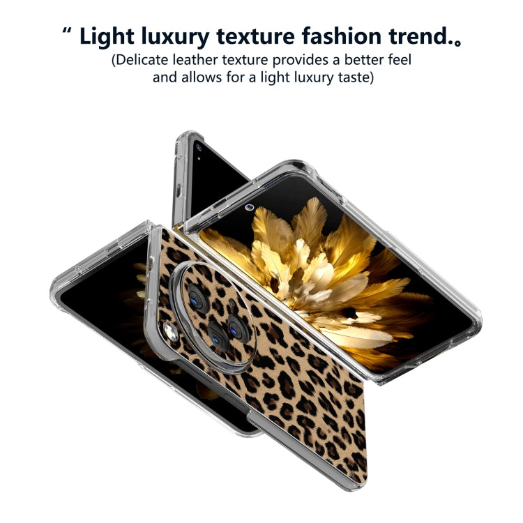 For OPPO Find N3 Transparent Frame Leopard Pattern Full Coverage Shockproof Phone Case