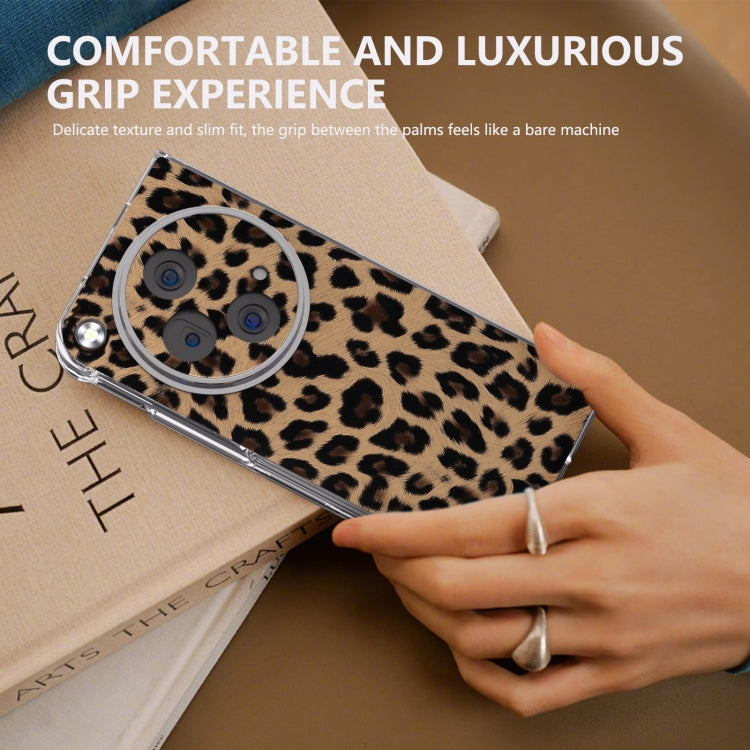 For OPPO Find N3 Transparent Frame Leopard Pattern Full Coverage Shockproof Phone Case