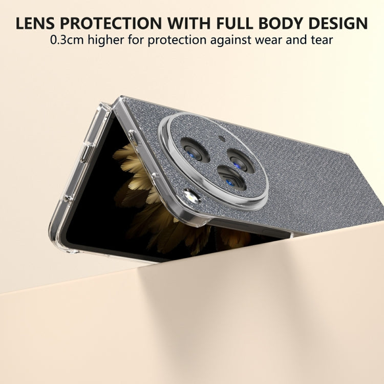 For OPPO Find N3 Transparent Frame Diamond Full Coverage Shockproof Phone Case