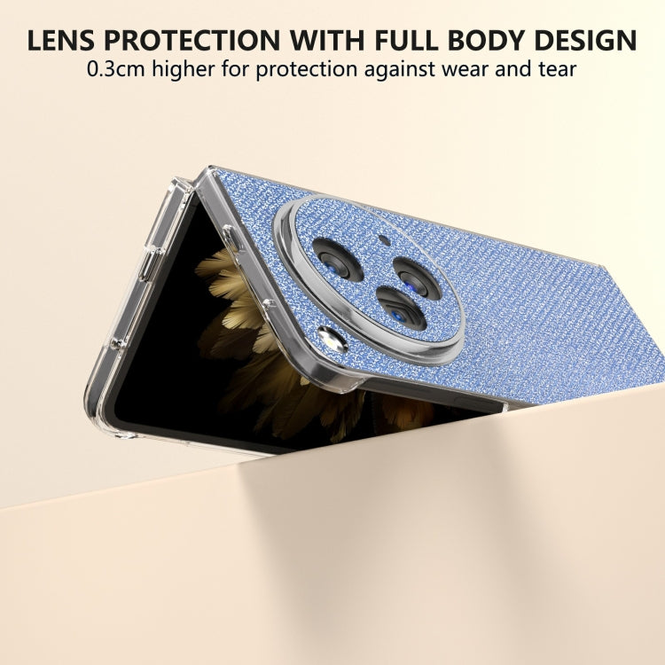 For OPPO Find N3 Transparent Frame Diamond Full Coverage Shockproof Phone Case