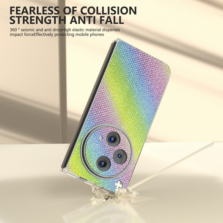 For OPPO Find N3 Transparent Frame Diamond Full Coverage Shockproof Phone Case